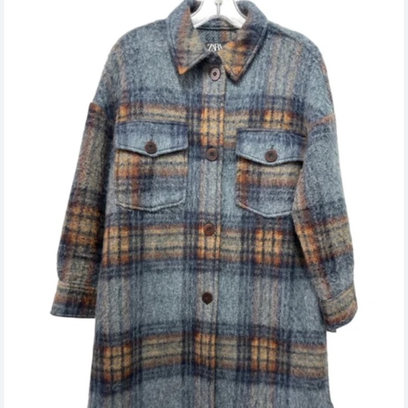 Zara long plaid jacket - Picture 1 of 7